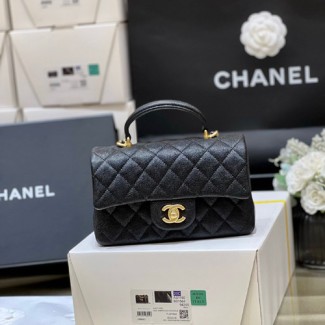 샤넬 뉴미니 탑핸들백 AS2431 블랙 캐비어